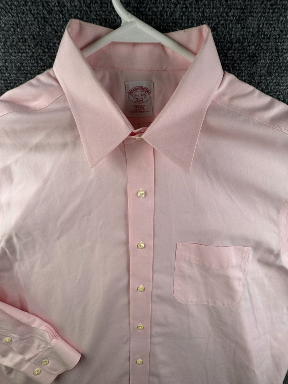 Brooks Brothers Long Sleeve Button Up Shirt Men Cotton Pink 16.5 34/35 Regular
